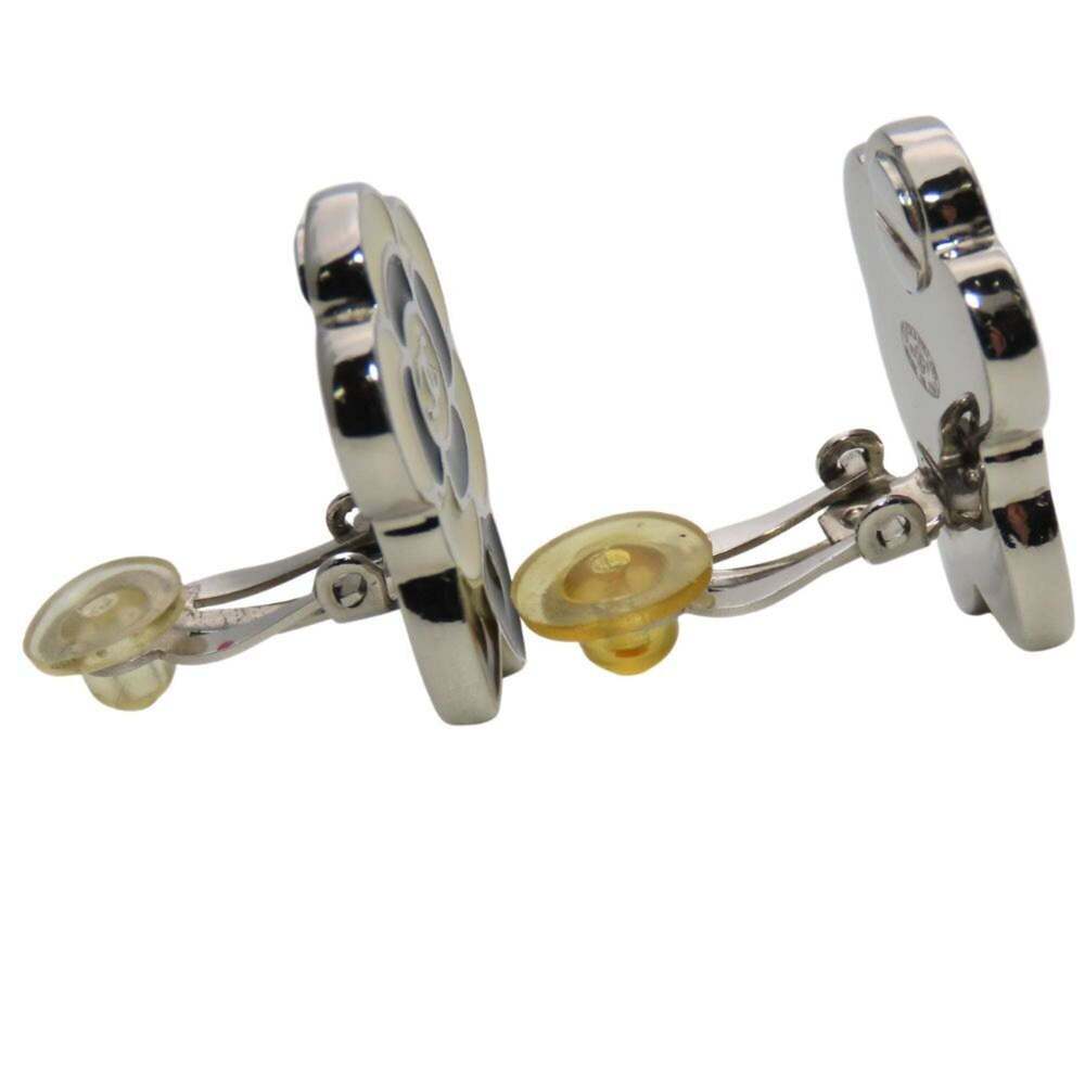 CHANEL Authentic Black Logo Earrings - Picture 3 of 9